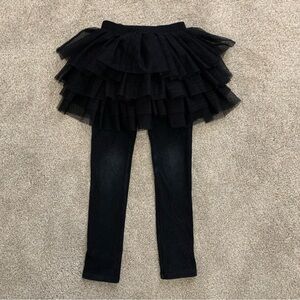 Made by Molly 5t Black Tulle Layered Skirt Leggings for Kids